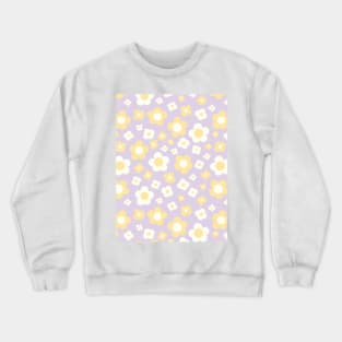 Groovy retro y2k 2000s big pastel flower power 1960s 60s 70s danish aesthetics coconut girl ditsy daisies Crewneck Sweatshirt